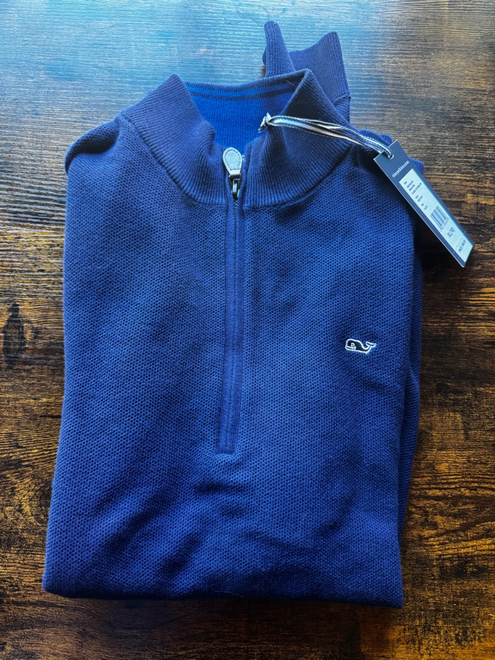 NWT Vineyard Vines Navy Blue Quarter-Zip Sweater, size XL/18